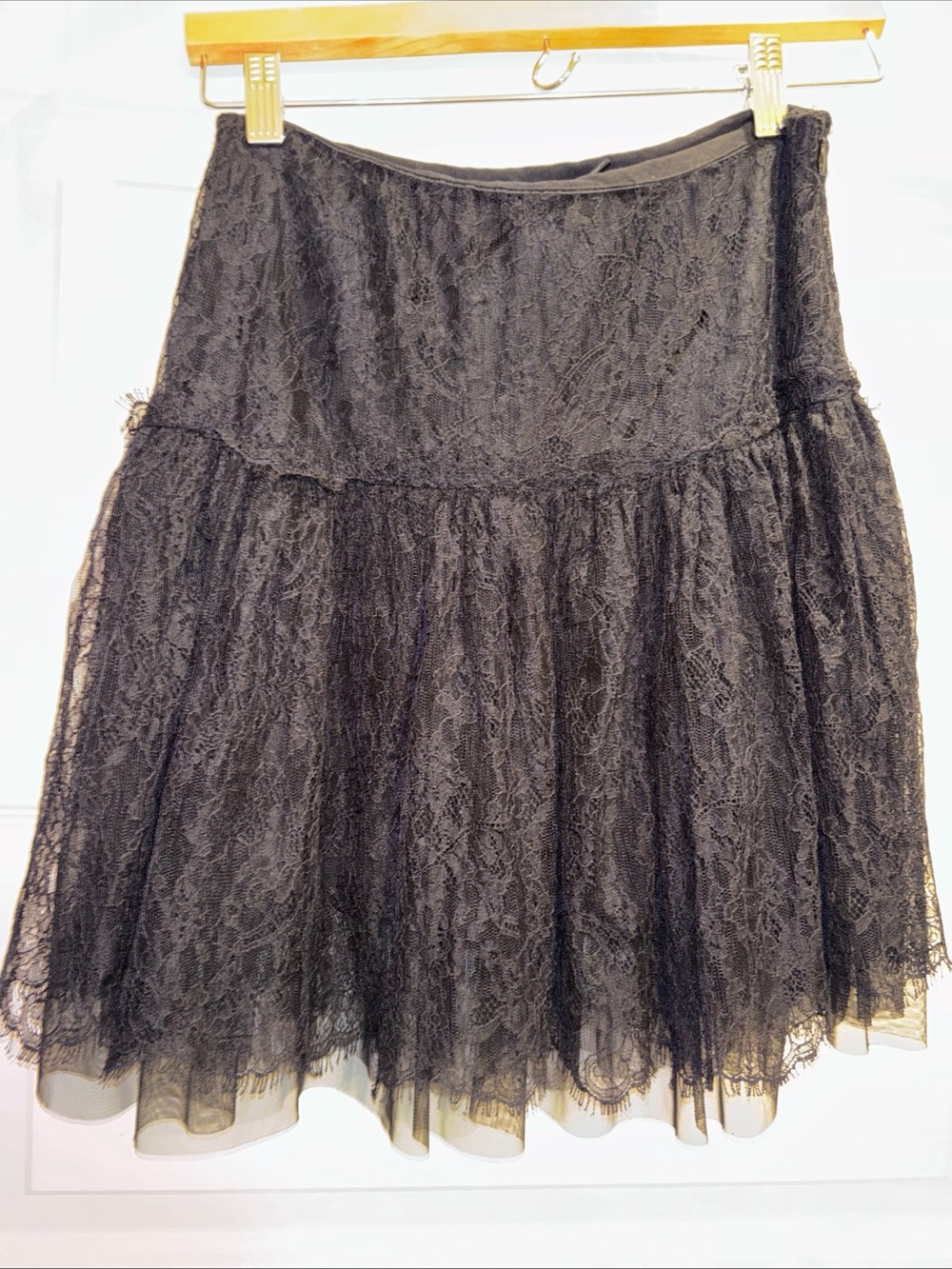 Ralph Lauren Rugby Whimsigoth Tiered Lace Mini Skirt 0 Grunge Goth Dark Academic